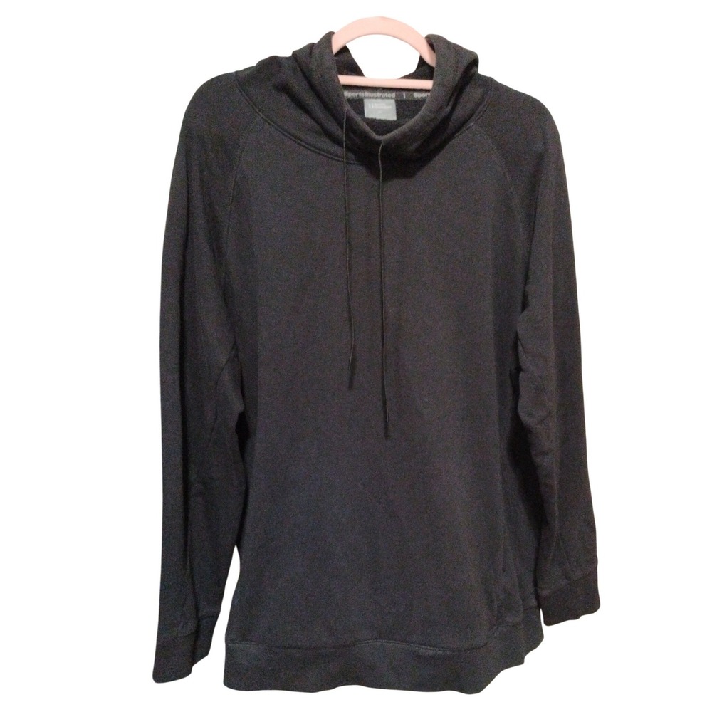 Sports Illustrated Black Hoodie Mens XL Pullover Soft Stretch Athleisure Holiday